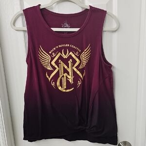 Disney Women's Burgundy and Gold Tank Top
